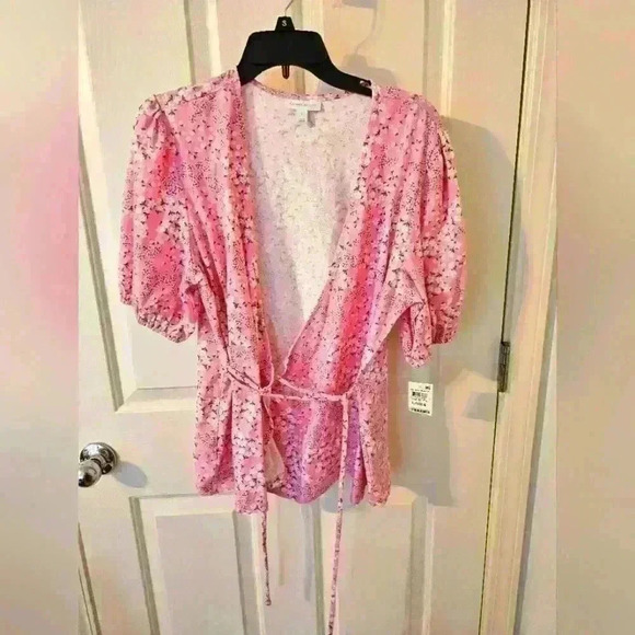 Charter Club Tops - Charter Club Blouse Bubble Bath Pink Daisy Preppy NWT Size L